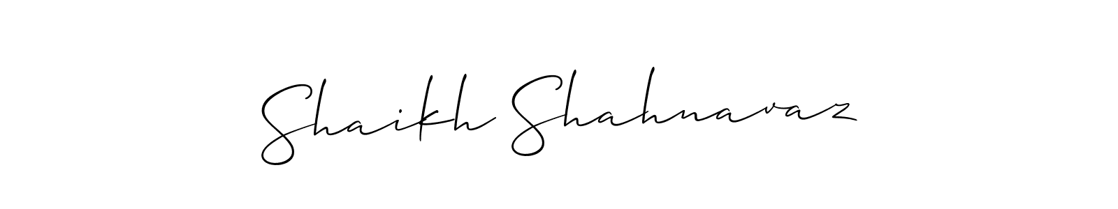 Make a short Shaikh Shahnavaz signature style. Manage your documents anywhere anytime using Allison_Script. Create and add eSignatures, submit forms, share and send files easily. Shaikh Shahnavaz signature style 2 images and pictures png