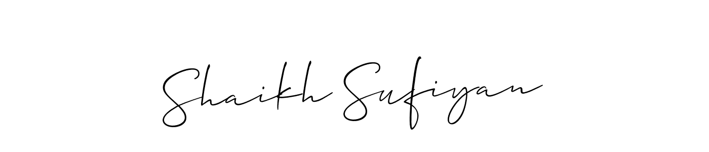 Design your own signature with our free online signature maker. With this signature software, you can create a handwritten (Allison_Script) signature for name Shaikh Sufiyan. Shaikh Sufiyan signature style 2 images and pictures png