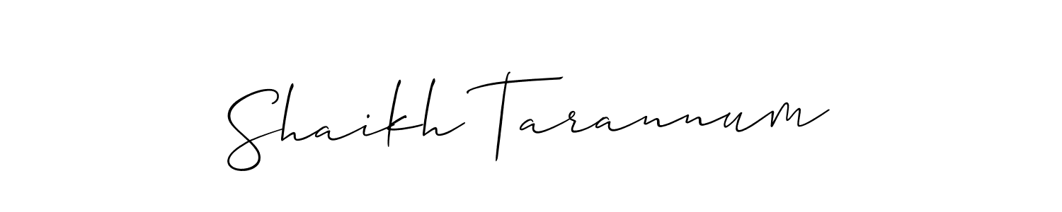 Allison_Script is a professional signature style that is perfect for those who want to add a touch of class to their signature. It is also a great choice for those who want to make their signature more unique. Get Shaikh Tarannum name to fancy signature for free. Shaikh Tarannum signature style 2 images and pictures png