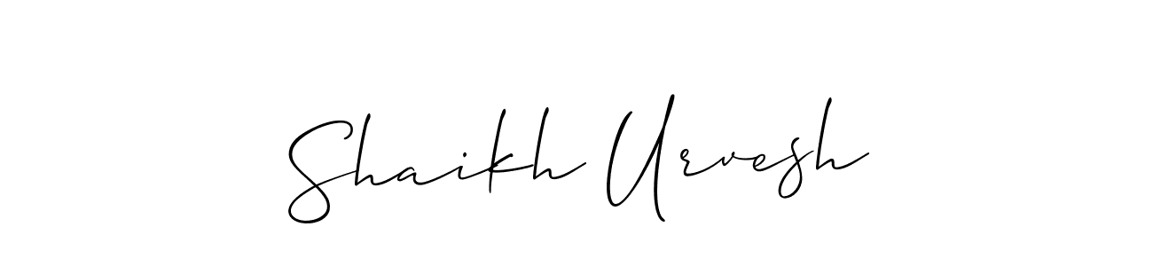 This is the best signature style for the Shaikh Urvesh name. Also you like these signature font (Allison_Script). Mix name signature. Shaikh Urvesh signature style 2 images and pictures png