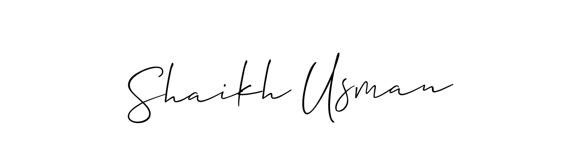 Create a beautiful signature design for name Shaikh Usman. With this signature (Allison_Script) fonts, you can make a handwritten signature for free. Shaikh Usman signature style 2 images and pictures png