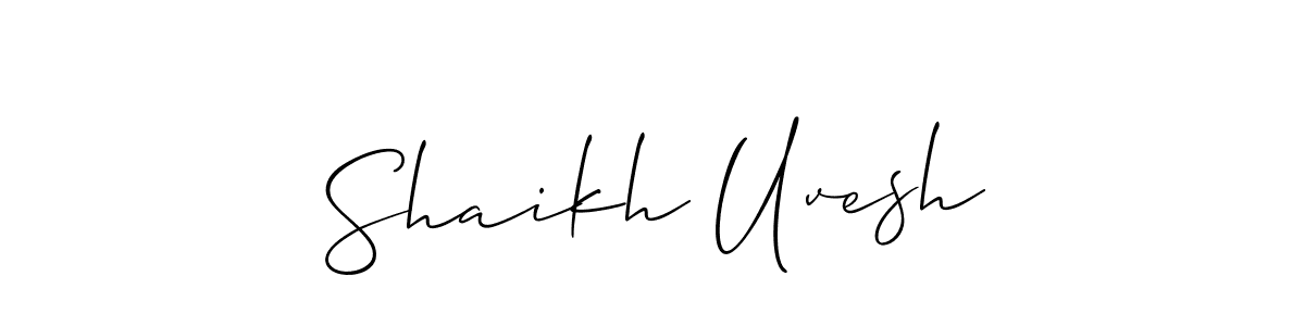 Similarly Allison_Script is the best handwritten signature design. Signature creator online .You can use it as an online autograph creator for name Shaikh Uvesh. Shaikh Uvesh signature style 2 images and pictures png