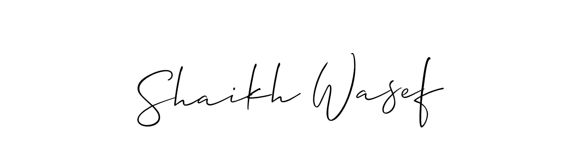 if you are searching for the best signature style for your name Shaikh Wasef. so please give up your signature search. here we have designed multiple signature styles  using Allison_Script. Shaikh Wasef signature style 2 images and pictures png