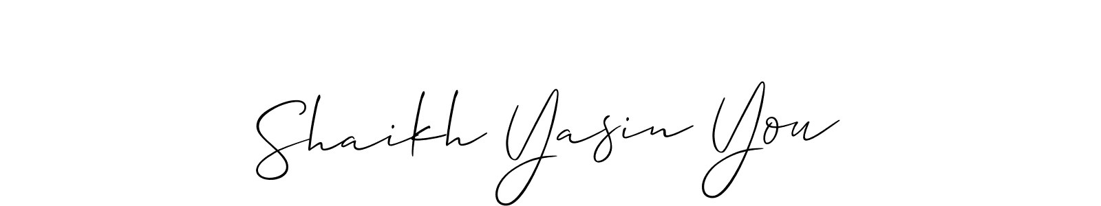 Make a beautiful signature design for name Shaikh Yasin You. With this signature (Allison_Script) style, you can create a handwritten signature for free. Shaikh Yasin You signature style 2 images and pictures png