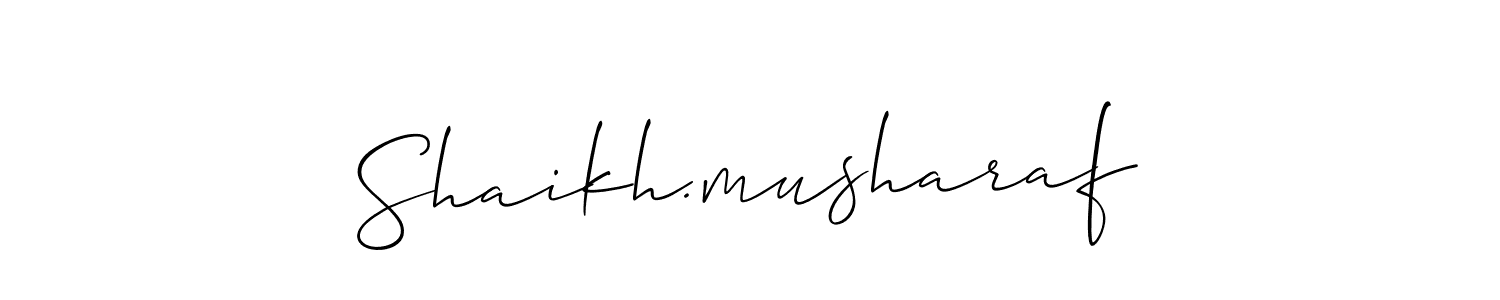 Create a beautiful signature design for name Shaikh.musharaf. With this signature (Allison_Script) fonts, you can make a handwritten signature for free. Shaikh.musharaf signature style 2 images and pictures png