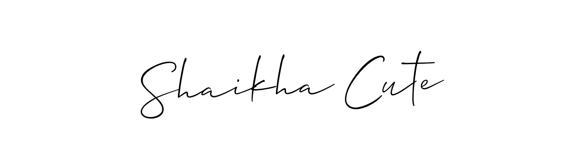 The best way (Allison_Script) to make a short signature is to pick only two or three words in your name. The name Shaikha Cute include a total of six letters. For converting this name. Shaikha Cute signature style 2 images and pictures png