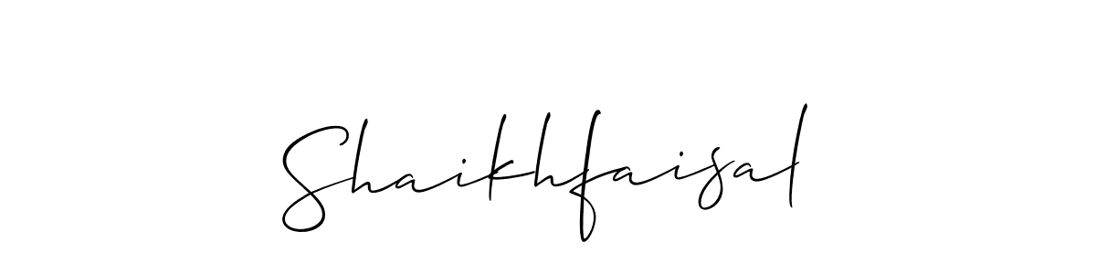 Design your own signature with our free online signature maker. With this signature software, you can create a handwritten (Allison_Script) signature for name Shaikhfaisal. Shaikhfaisal signature style 2 images and pictures png