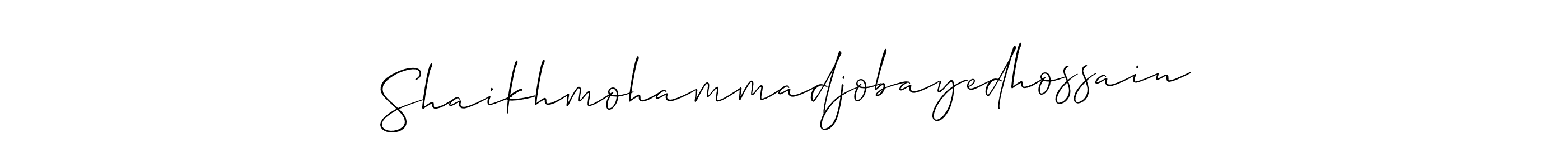 Also You can easily find your signature by using the search form. We will create Shaikhmohammadjobayedhossain name handwritten signature images for you free of cost using Allison_Script sign style. Shaikhmohammadjobayedhossain signature style 2 images and pictures png