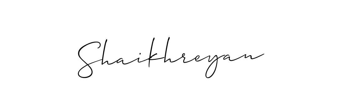 Make a beautiful signature design for name Shaikhreyan. With this signature (Allison_Script) style, you can create a handwritten signature for free. Shaikhreyan signature style 2 images and pictures png