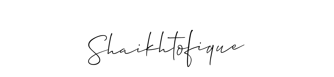 How to make Shaikhtofique signature? Allison_Script is a professional autograph style. Create handwritten signature for Shaikhtofique name. Shaikhtofique signature style 2 images and pictures png