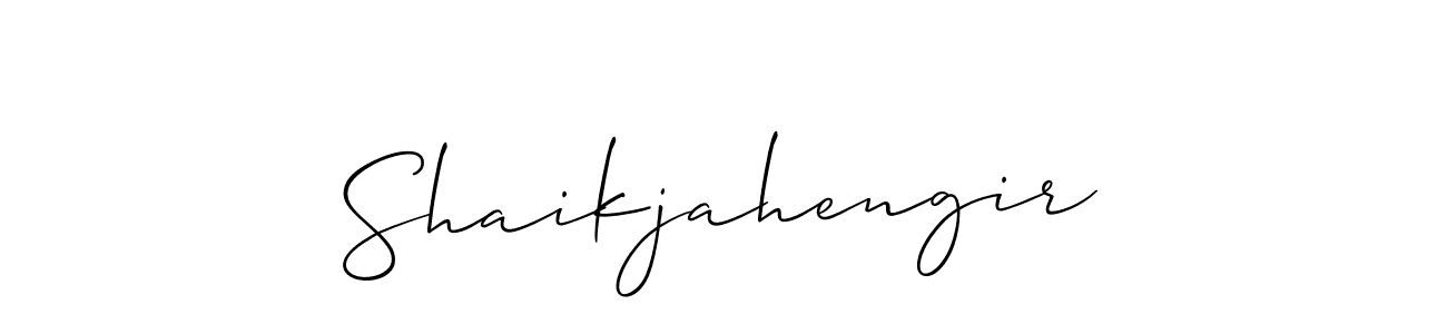 Make a beautiful signature design for name Shaikjahengir. With this signature (Allison_Script) style, you can create a handwritten signature for free. Shaikjahengir signature style 2 images and pictures png