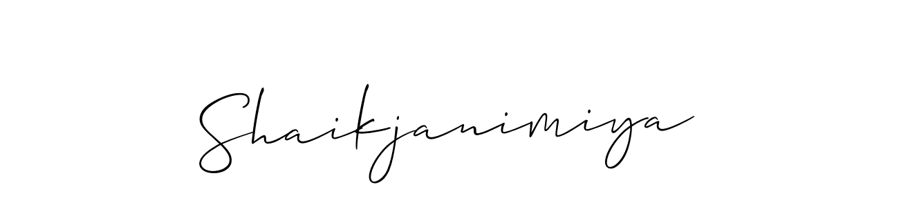 How to make Shaikjanimiya signature? Allison_Script is a professional autograph style. Create handwritten signature for Shaikjanimiya name. Shaikjanimiya signature style 2 images and pictures png