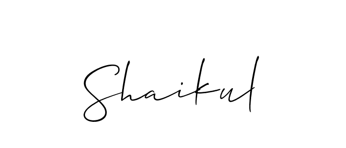 Design your own signature with our free online signature maker. With this signature software, you can create a handwritten (Allison_Script) signature for name Shaikul. Shaikul signature style 2 images and pictures png