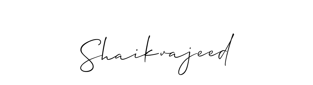 Use a signature maker to create a handwritten signature online. With this signature software, you can design (Allison_Script) your own signature for name Shaikvajeed. Shaikvajeed signature style 2 images and pictures png