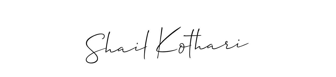 Use a signature maker to create a handwritten signature online. With this signature software, you can design (Allison_Script) your own signature for name Shail Kothari. Shail Kothari signature style 2 images and pictures png