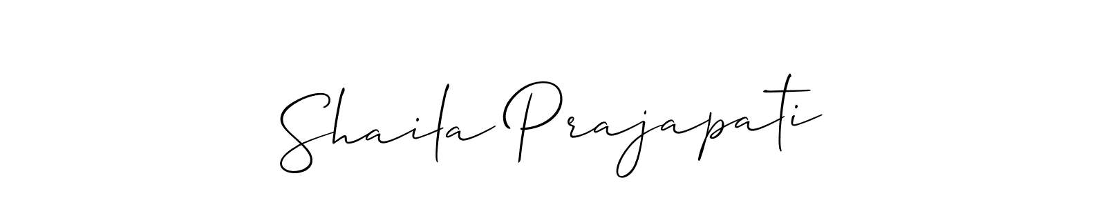 Use a signature maker to create a handwritten signature online. With this signature software, you can design (Allison_Script) your own signature for name Shaila Prajapati. Shaila Prajapati signature style 2 images and pictures png