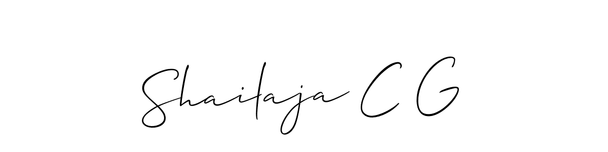 How to Draw Shailaja C G signature style? Allison_Script is a latest design signature styles for name Shailaja C G. Shailaja C G signature style 2 images and pictures png