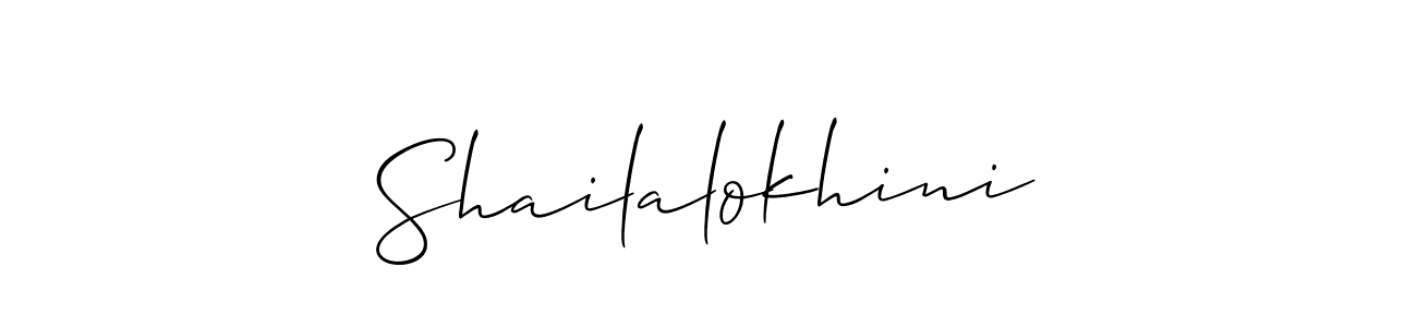How to make Shailalokhini signature? Allison_Script is a professional autograph style. Create handwritten signature for Shailalokhini name. Shailalokhini signature style 2 images and pictures png