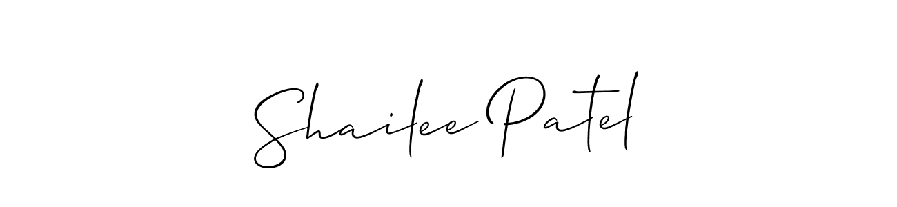 The best way (Allison_Script) to make a short signature is to pick only two or three words in your name. The name Shailee Patel include a total of six letters. For converting this name. Shailee Patel signature style 2 images and pictures png