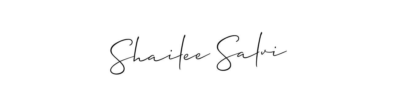 Make a short Shailee Salvi signature style. Manage your documents anywhere anytime using Allison_Script. Create and add eSignatures, submit forms, share and send files easily. Shailee Salvi signature style 2 images and pictures png