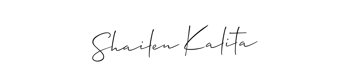 Similarly Allison_Script is the best handwritten signature design. Signature creator online .You can use it as an online autograph creator for name Shailen Kalita. Shailen Kalita signature style 2 images and pictures png