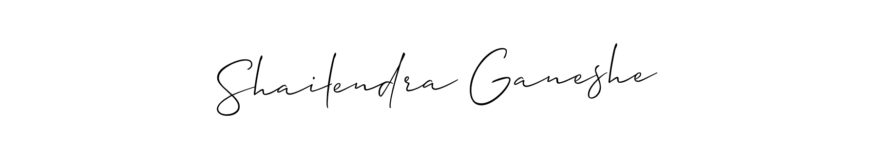 The best way (Allison_Script) to make a short signature is to pick only two or three words in your name. The name Shailendra Ganeshe include a total of six letters. For converting this name. Shailendra Ganeshe signature style 2 images and pictures png
