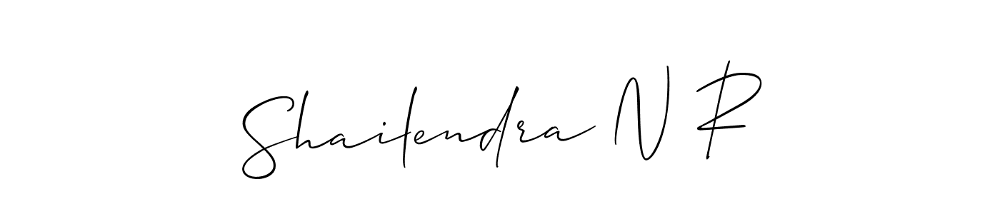 Make a short Shailendra N R signature style. Manage your documents anywhere anytime using Allison_Script. Create and add eSignatures, submit forms, share and send files easily. Shailendra N R signature style 2 images and pictures png