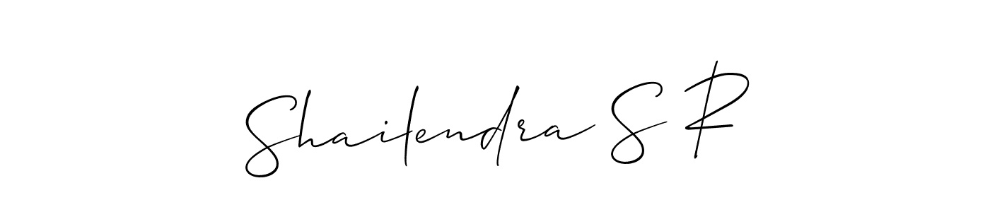 How to make Shailendra S R name signature. Use Allison_Script style for creating short signs online. This is the latest handwritten sign. Shailendra S R signature style 2 images and pictures png