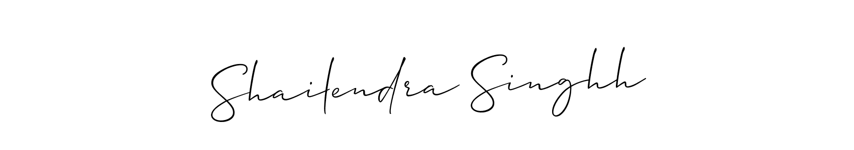 The best way (Allison_Script) to make a short signature is to pick only two or three words in your name. The name Shailendra Singhh include a total of six letters. For converting this name. Shailendra Singhh signature style 2 images and pictures png