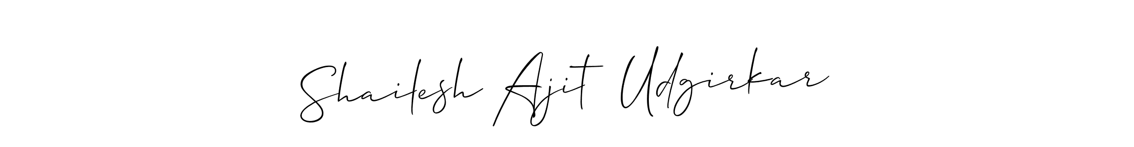 Similarly Allison_Script is the best handwritten signature design. Signature creator online .You can use it as an online autograph creator for name Shailesh Ajit  Udgirkar. Shailesh Ajit  Udgirkar signature style 2 images and pictures png