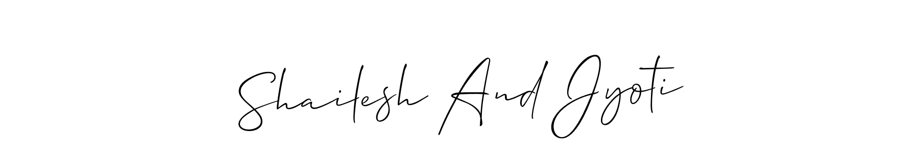 Similarly Allison_Script is the best handwritten signature design. Signature creator online .You can use it as an online autograph creator for name Shailesh And Jyoti. Shailesh And Jyoti signature style 2 images and pictures png