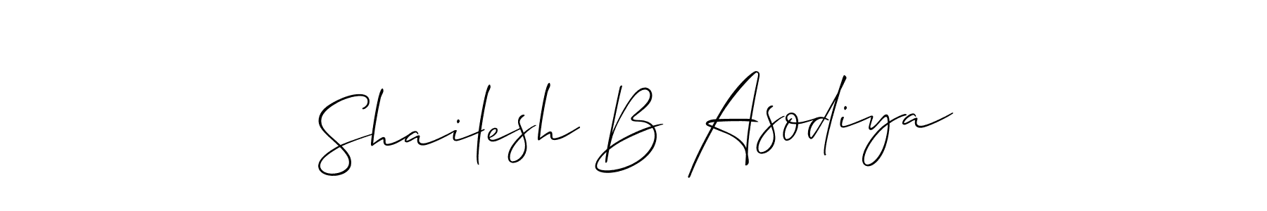 Shailesh B Asodiya stylish signature style. Best Handwritten Sign (Allison_Script) for my name. Handwritten Signature Collection Ideas for my name Shailesh B Asodiya. Shailesh B Asodiya signature style 2 images and pictures png