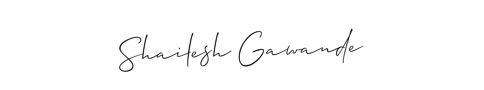 How to make Shailesh Gawande name signature. Use Allison_Script style for creating short signs online. This is the latest handwritten sign. Shailesh Gawande signature style 2 images and pictures png