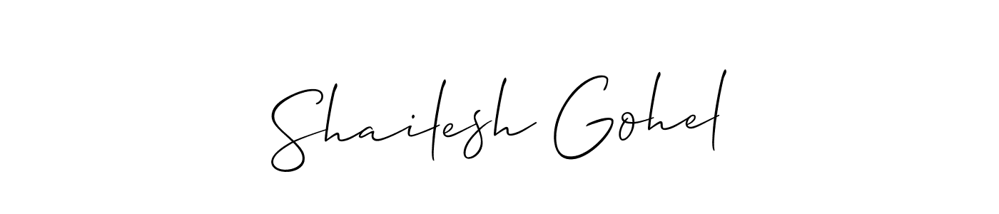 Make a beautiful signature design for name Shailesh Gohel. With this signature (Allison_Script) style, you can create a handwritten signature for free. Shailesh Gohel signature style 2 images and pictures png