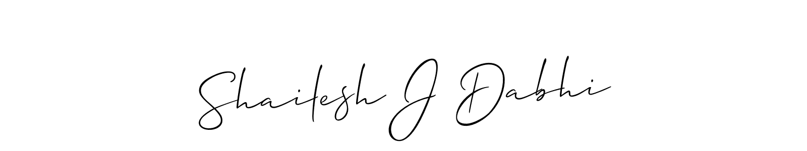 Also we have Shailesh J Dabhi name is the best signature style. Create professional handwritten signature collection using Allison_Script autograph style. Shailesh J Dabhi signature style 2 images and pictures png
