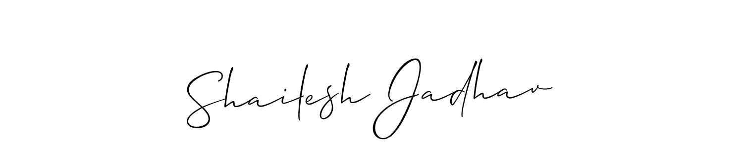 if you are searching for the best signature style for your name Shailesh Jadhav. so please give up your signature search. here we have designed multiple signature styles  using Allison_Script. Shailesh Jadhav signature style 2 images and pictures png