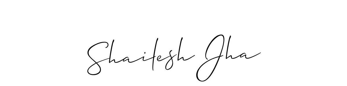 Create a beautiful signature design for name Shailesh Jha. With this signature (Allison_Script) fonts, you can make a handwritten signature for free. Shailesh Jha signature style 2 images and pictures png