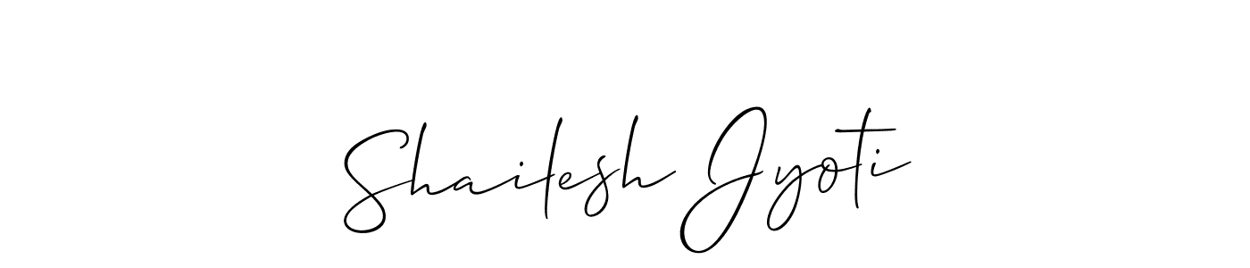 Use a signature maker to create a handwritten signature online. With this signature software, you can design (Allison_Script) your own signature for name Shailesh Jyoti. Shailesh Jyoti signature style 2 images and pictures png