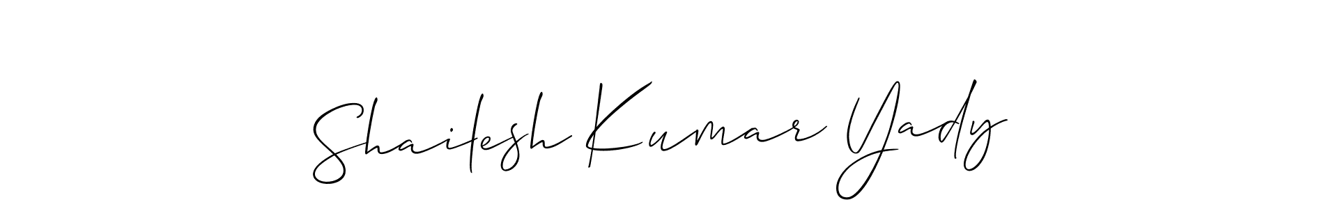 This is the best signature style for the Shailesh Kumar Yady name. Also you like these signature font (Allison_Script). Mix name signature. Shailesh Kumar Yady signature style 2 images and pictures png