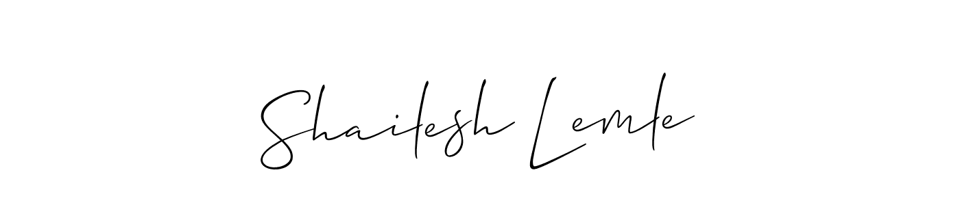 Also we have Shailesh Lemle name is the best signature style. Create professional handwritten signature collection using Allison_Script autograph style. Shailesh Lemle signature style 2 images and pictures png