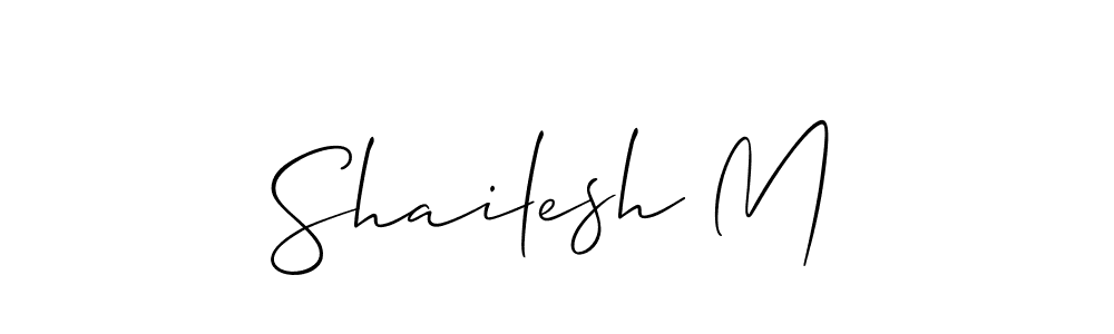 It looks lik you need a new signature style for name Shailesh M. Design unique handwritten (Allison_Script) signature with our free signature maker in just a few clicks. Shailesh M signature style 2 images and pictures png