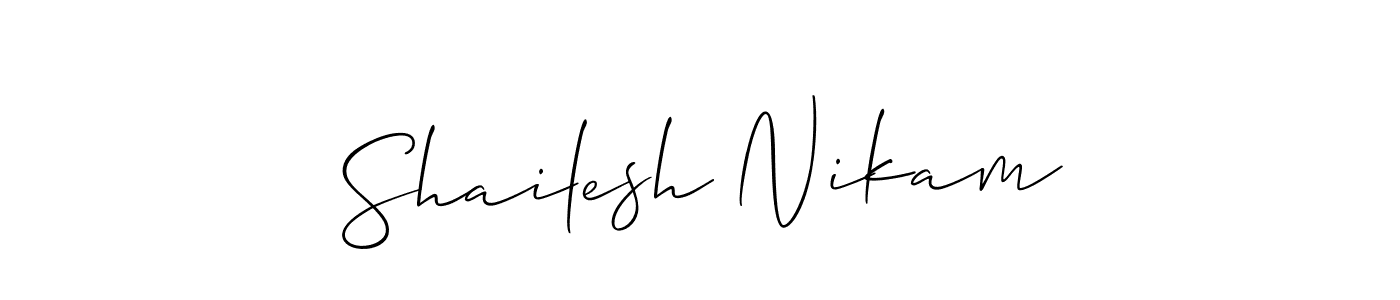 You can use this online signature creator to create a handwritten signature for the name Shailesh Nikam. This is the best online autograph maker. Shailesh Nikam signature style 2 images and pictures png