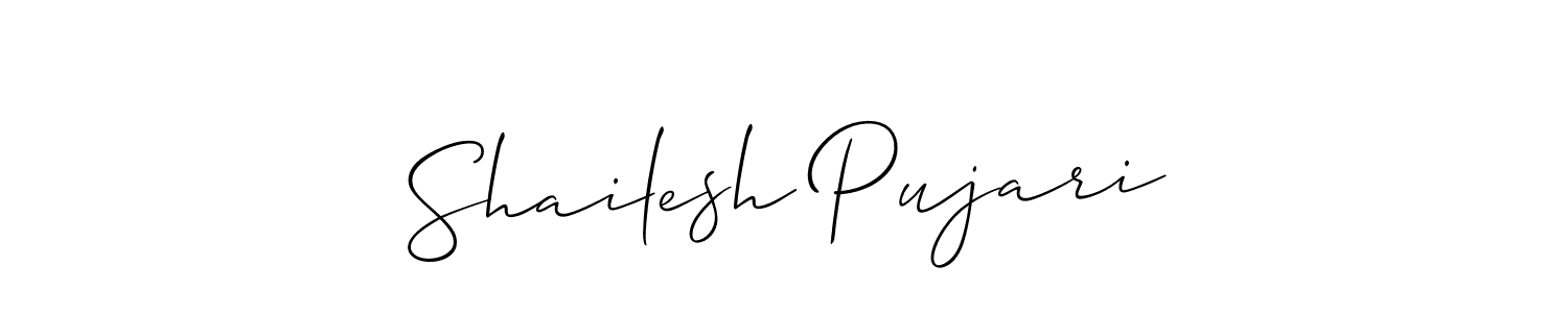 Make a short Shailesh Pujari signature style. Manage your documents anywhere anytime using Allison_Script. Create and add eSignatures, submit forms, share and send files easily. Shailesh Pujari signature style 2 images and pictures png