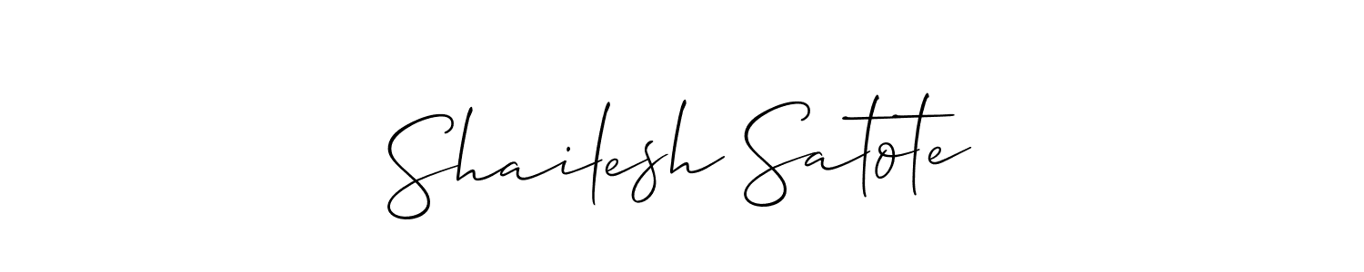 Allison_Script is a professional signature style that is perfect for those who want to add a touch of class to their signature. It is also a great choice for those who want to make their signature more unique. Get Shailesh Satote name to fancy signature for free. Shailesh Satote signature style 2 images and pictures png