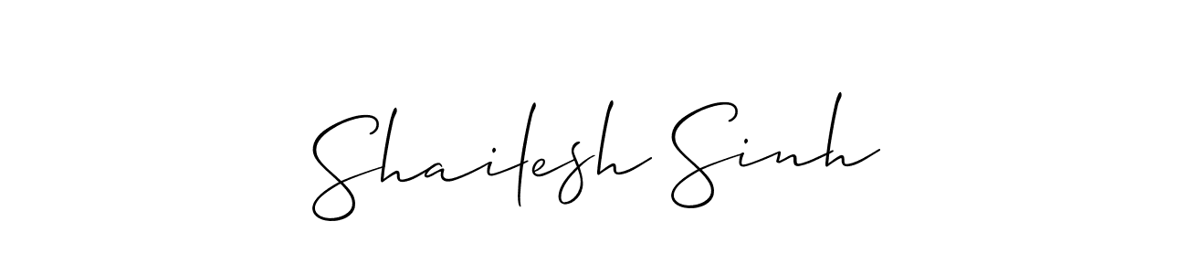 It looks lik you need a new signature style for name Shailesh Sinh. Design unique handwritten (Allison_Script) signature with our free signature maker in just a few clicks. Shailesh Sinh signature style 2 images and pictures png