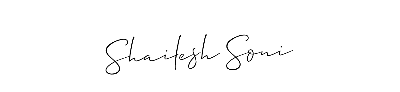 The best way (Allison_Script) to make a short signature is to pick only two or three words in your name. The name Shailesh Soni include a total of six letters. For converting this name. Shailesh Soni signature style 2 images and pictures png