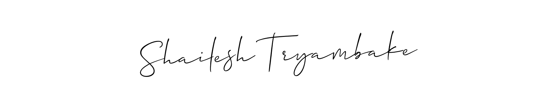 Shailesh Tryambake stylish signature style. Best Handwritten Sign (Allison_Script) for my name. Handwritten Signature Collection Ideas for my name Shailesh Tryambake. Shailesh Tryambake signature style 2 images and pictures png