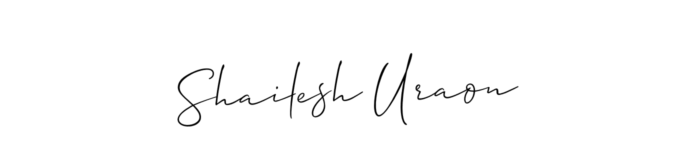 It looks lik you need a new signature style for name Shailesh Uraon. Design unique handwritten (Allison_Script) signature with our free signature maker in just a few clicks. Shailesh Uraon signature style 2 images and pictures png