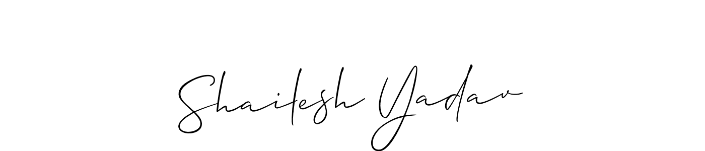 Design your own signature with our free online signature maker. With this signature software, you can create a handwritten (Allison_Script) signature for name Shailesh Yadav. Shailesh Yadav signature style 2 images and pictures png
