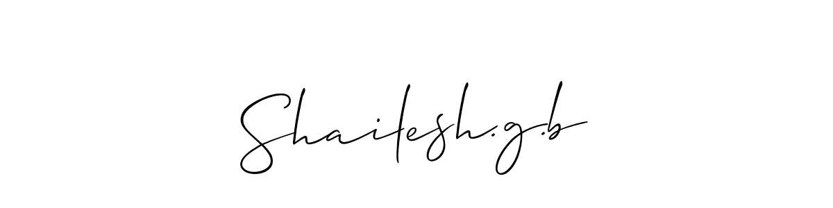 How to make Shailesh.g.b name signature. Use Allison_Script style for creating short signs online. This is the latest handwritten sign. Shailesh.g.b signature style 2 images and pictures png